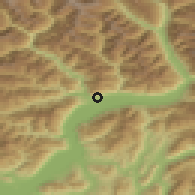 Shaded relief of the 51 km around Locarno, drawn from the GMTED2010 grid