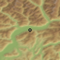 Shaded relief of the 51 km around Magadino, drawn from the GMTED2010 grid