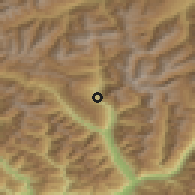 Shaded relief of the 51 km around Acquarossa, drawn from the GMTED2010 grid