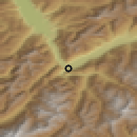 Shaded relief of the 51 km around Martigny, drawn from the GMTED2010 grid