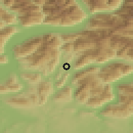 Shaded relief of the 51 km around Massagno, drawn from the GMTED2010 grid
