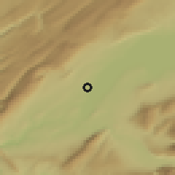 Shaded relief of the 51 km around Mies, drawn from the GMTED2010 grid