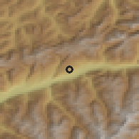 Shaded relief of the 51 km around Montana, drawn from the GMTED2010 grid