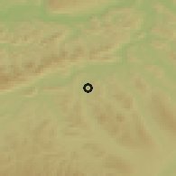 Shaded relief of the 51 km around Muhen, drawn from the GMTED2010 grid