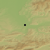 Shaded relief of the 51 km around Basel, drawn from the GMTED2010 grid
