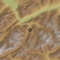 Shaded relief of the 51 km around Orsières, drawn from the GMTED2010 grid
