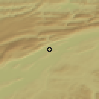 Shaded relief of the 51 km around Port, drawn from the GMTED2010 grid