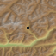 Shaded relief of the 51 km around Poschiavo, drawn from the GMTED2010 grid