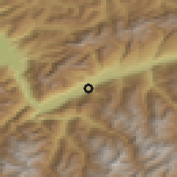 Shaded relief of the 51 km around Riddes, drawn from the GMTED2010 grid