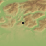 Shaded relief of the 51 km around Riva San Vitale, drawn from the GMTED2010 grid