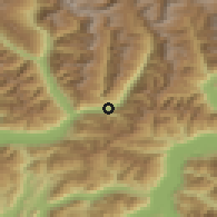 Shaded relief of the 51 km around Roveredo, drawn from the GMTED2010 grid