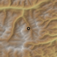 Shaded relief of the 51 km around Saas-Fee, drawn from the GMTED2010 grid