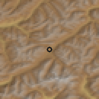 Shaded relief of the 51 km around Samedan, drawn from the GMTED2010 grid