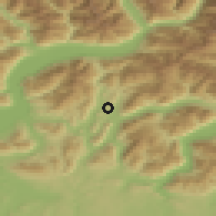 Shaded relief of the 51 km around Savosa, drawn from the GMTED2010 grid