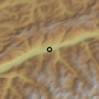 Shaded relief of the 51 km around Sion, drawn from the GMTED2010 grid