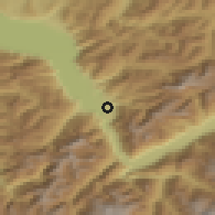 Shaded relief of the 51 km around Bex, drawn from the GMTED2010 grid