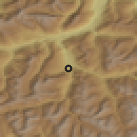 Shaded relief of the 51 km around Thusis, drawn from the GMTED2010 grid