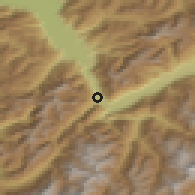 Shaded relief of the 51 km around Vernayaz, drawn from the GMTED2010 grid