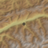 Shaded relief of the 51 km around Vex, drawn from the GMTED2010 grid