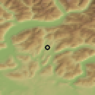 Shaded relief of the 51 km around Vezia, drawn from the GMTED2010 grid