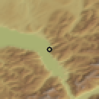 Shaded relief of the 51 km around Villeneuve, drawn from the GMTED2010 grid