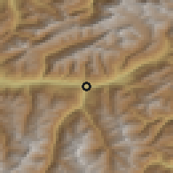 Shaded relief of the 51 km around Visp, drawn from the GMTED2010 grid