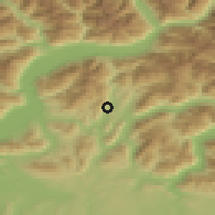 Shaded relief of the 51 km around Bioggio, drawn from the GMTED2010 grid