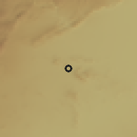 Shaded relief of the 55 km around al-Kiswah, drawn from the GMTED2010 grid