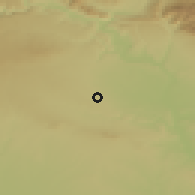 Shaded relief of the 54 km around al-Mālikiyah, drawn from the GMTED2010 grid