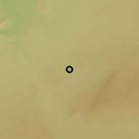 Shaded relief of the 55 km around al-Muẖarram, drawn from the GMTED2010 grid