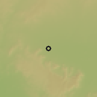 Shaded relief of the 55 km around as-Safīrah, drawn from the GMTED2010 grid