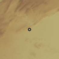 Shaded relief of the 55 km around Dārayyā, drawn from the GMTED2010 grid
