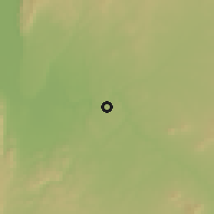 Shaded relief of the 55 km around H̨alfāyā, drawn from the GMTED2010 grid