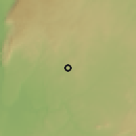 Shaded relief of the 55 km around H̱an_n Šayẖūn, drawn from the GMTED2010 grid