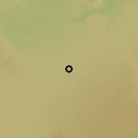 Shaded relief of the 55 km around H̨imş, drawn from the GMTED2010 grid