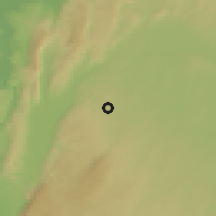 Shaded relief of the 55 km around Idlib, drawn from the GMTED2010 grid