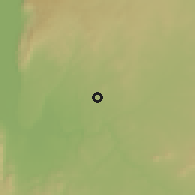 Shaded relief of the 55 km around Kafr Zītā, drawn from the GMTED2010 grid