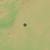 Shaded relief of the 54 km around Nubl, drawn from the GMTED2010 grid
