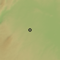 Shaded relief of the 55 km around Sarāqib, drawn from the GMTED2010 grid