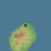 Shaded relief of the 60 km around Guadalupe, drawn from the GMTED2010 grid