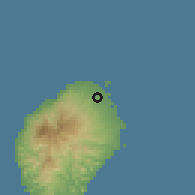 Shaded relief of the 60 km around Santo Amaro, drawn from the GMTED2010 grid