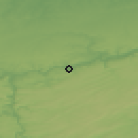 Shaded relief of the 49 km around Andenne, drawn from the GMTED2010 grid