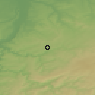 Shaded relief of the 49 km around Dison, drawn from the GMTED2010 grid