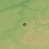 Shaded relief of the 49 km around Ferrières, drawn from the GMTED2010 grid