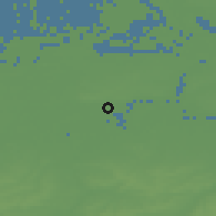 Shaded relief of the 49 km around Hamme, drawn from the GMTED2010 grid