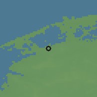 Shaded relief of the 49 km around Jabbeke, drawn from the GMTED2010 grid