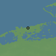 Shaded relief of the 49 km around Knokke-Heist, drawn from the GMTED2010 grid