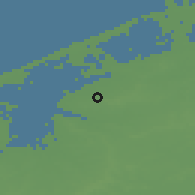 Shaded relief of the 49 km around Koekelare, drawn from the GMTED2010 grid