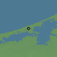 Shaded relief of the 49 km around Koksijde, drawn from the GMTED2010 grid