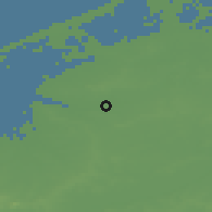 Shaded relief of the 49 km around Kortemark, drawn from the GMTED2010 grid